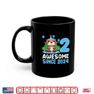 Mug 2 Awesome Since 2024 Otter Lover 2 Year Old Birthday Shirt