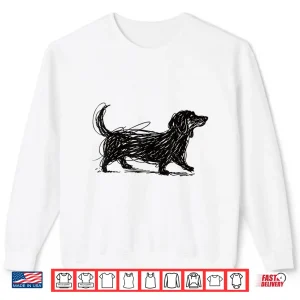 Sweatshirt Dachshund Scribble Art Dog Lover Cute Puppy Shirt