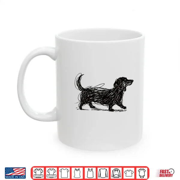 Mug Dachshund Scribble Art Dog Lover Cute Puppy Shirt