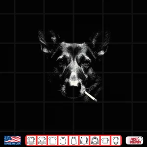 Design German Shepherd Smoking Dog Dark Portrait Shirt