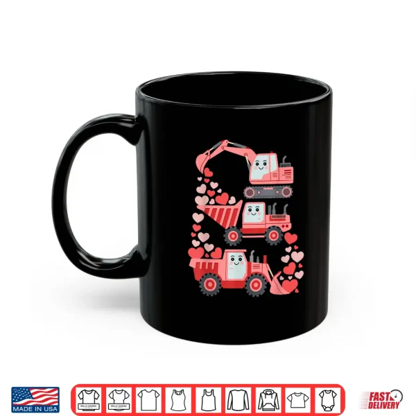 Mug Kids Valentines Excavator Truck Valentine Boys Toddler Shirt