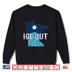 Sweatshirt Vintage Ice Out Of Mn Minnesota Flag And Map Distressed Shirt