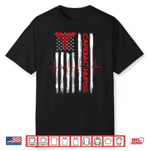 Cardiac Nurse American Flag Patriotic Registered Nurse Gift Shirt