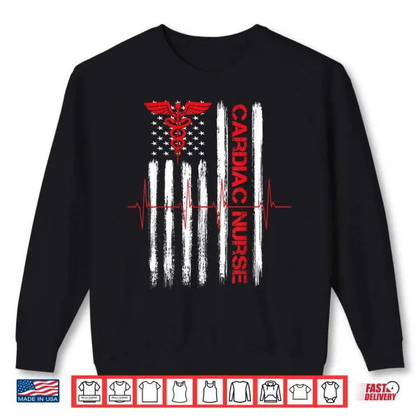 Cardiac Nurse American Flag Patriotic Registered Nurse Gift Shirt 2 Sweatshirt Cardiac Nurse American Flag Patriotic Registered Nurse Gift Shirt