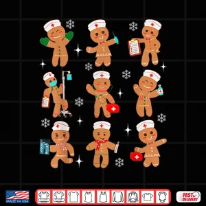 Design Cute Nurse Gingerbread Christmas Healthcare Workers Nursing Shirt