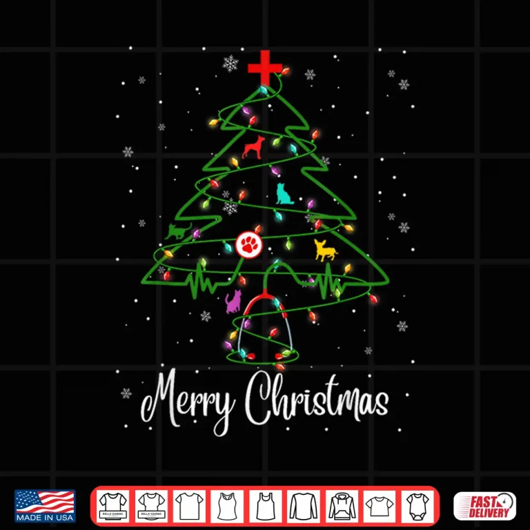 Design Vet Tech Veterinarian Christmas Tree Merry Christmas Pajamas Shirt