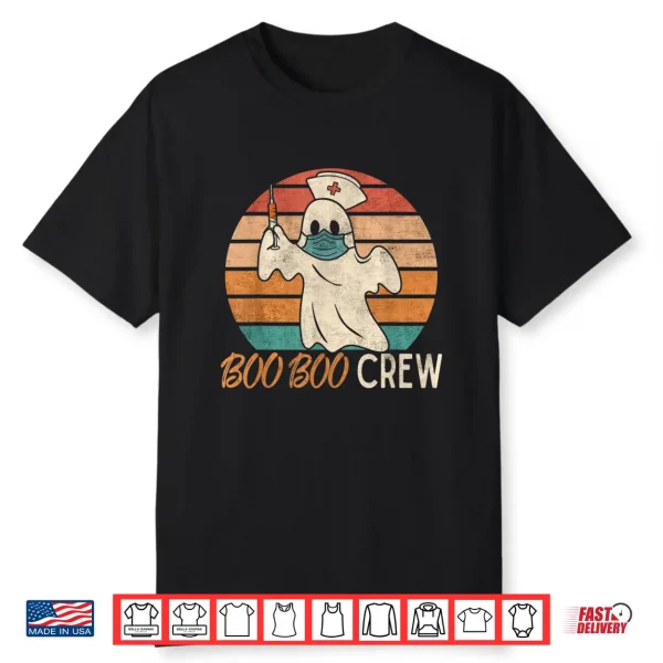 Boo Boo Crew Ghost Nurse Halloween Costume Nurses Rn Vintage Shirt