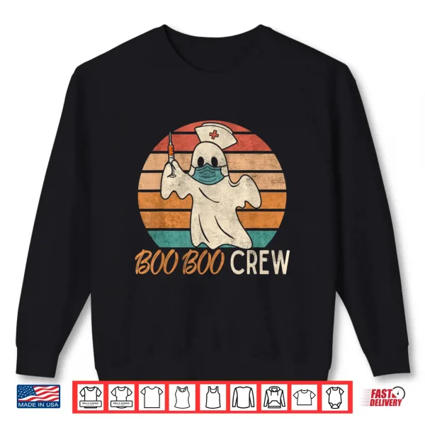 Sweatshirt Boo Boo Crew Ghost Nurse Halloween Costume Nurses Rn Vintage Shirt