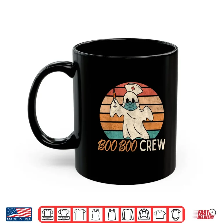 Mug Boo Boo Crew Ghost Nurse Halloween Costume Nurses Rn Vintage Shirt