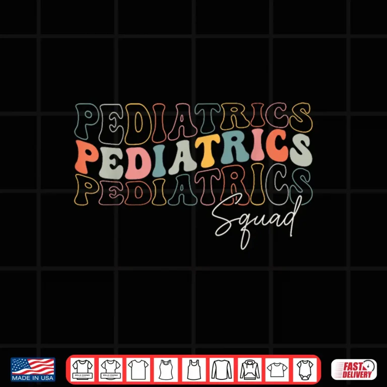 Design Pediatrics Squad Registered Nurse Retro Groovy For Doctors Shirt