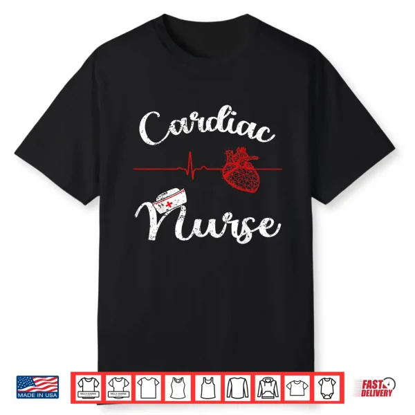 Cardiac Nurse Cardiology Heartbeat Ekg Nurse Graduating Gift Shirt