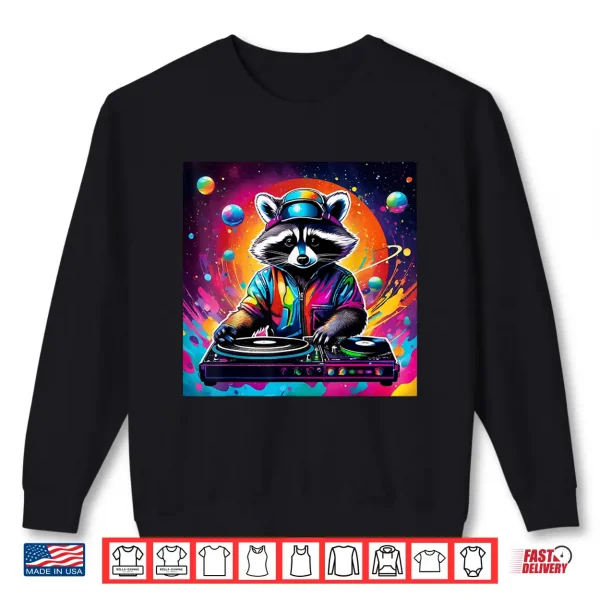 Sweatshirt Funky Psychedelic Raccoon Edm Dancing Music Festival Graphic Shirt