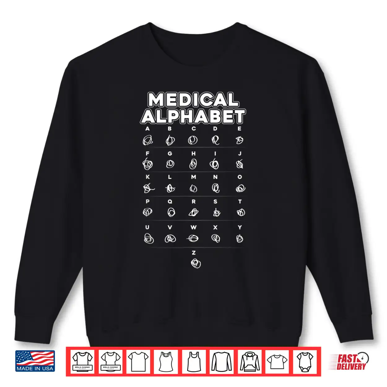 Medical Alphabet Funny Shirt For Doctors Nurses Chemists Medical Alphabet Funny Shirt For Doctors Nurses Chemists