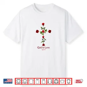 Gothic Dark Roses Cross With Love Verse Shirt