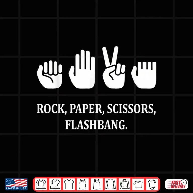 Design Rock Paper Scissors Flash Sign Language Funny Shirt