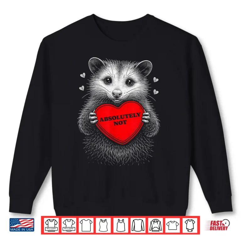Sweatshirt Funny Opossum Absolutely Not Anti Valentine Heart Raccoon Shirt