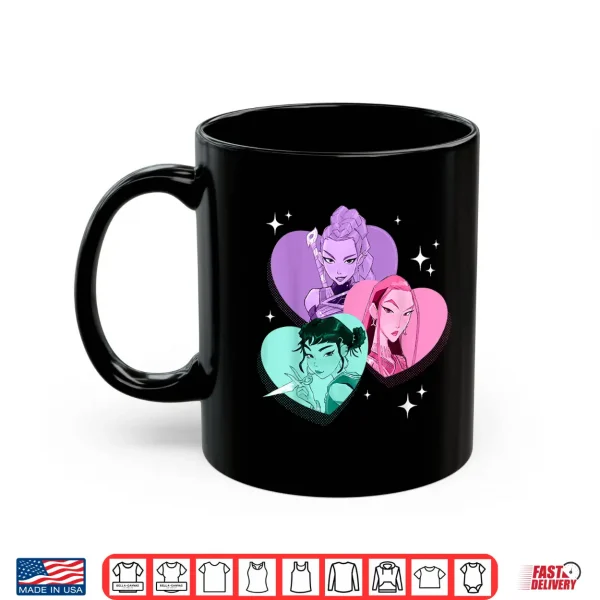 Mug Kpop Demon Hunters Huntrix Heart Frame Zoey Rumi And Mira Shirt