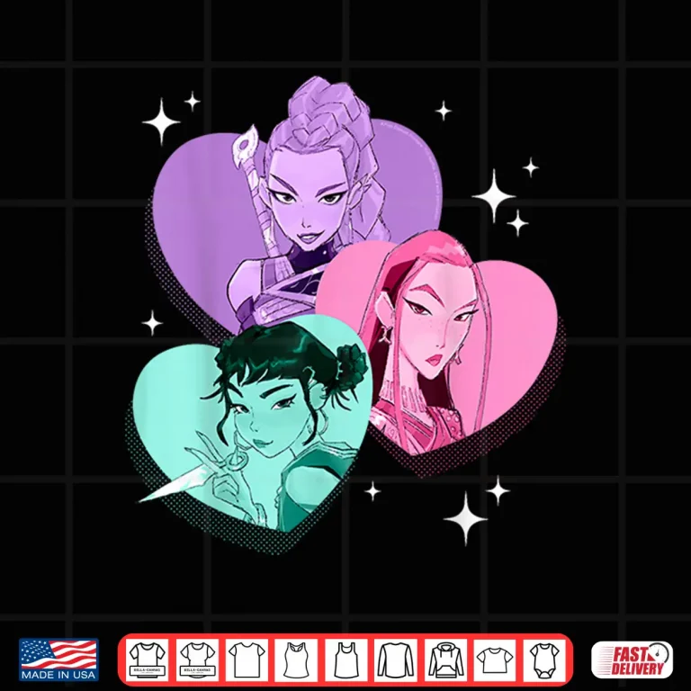 Design Kpop Demon Hunters Huntrix Heart Frame Zoey Rumi And Mira Shirt