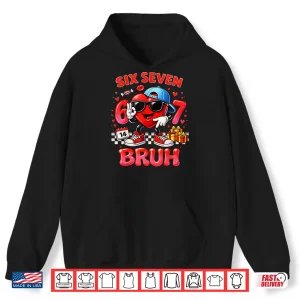 Hoodie Six Seven Bruh Heart 67 Meme Valentines Day Kids Boys Youth Shirt
