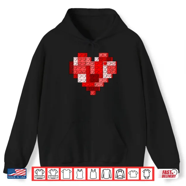 Valentines Day Heart Building Blocks Bricks Boys Kid Toddler Shirt 1 Hoodie Valentines Day Heart Building Blocks Bricks Boys Kid Toddler Shirt