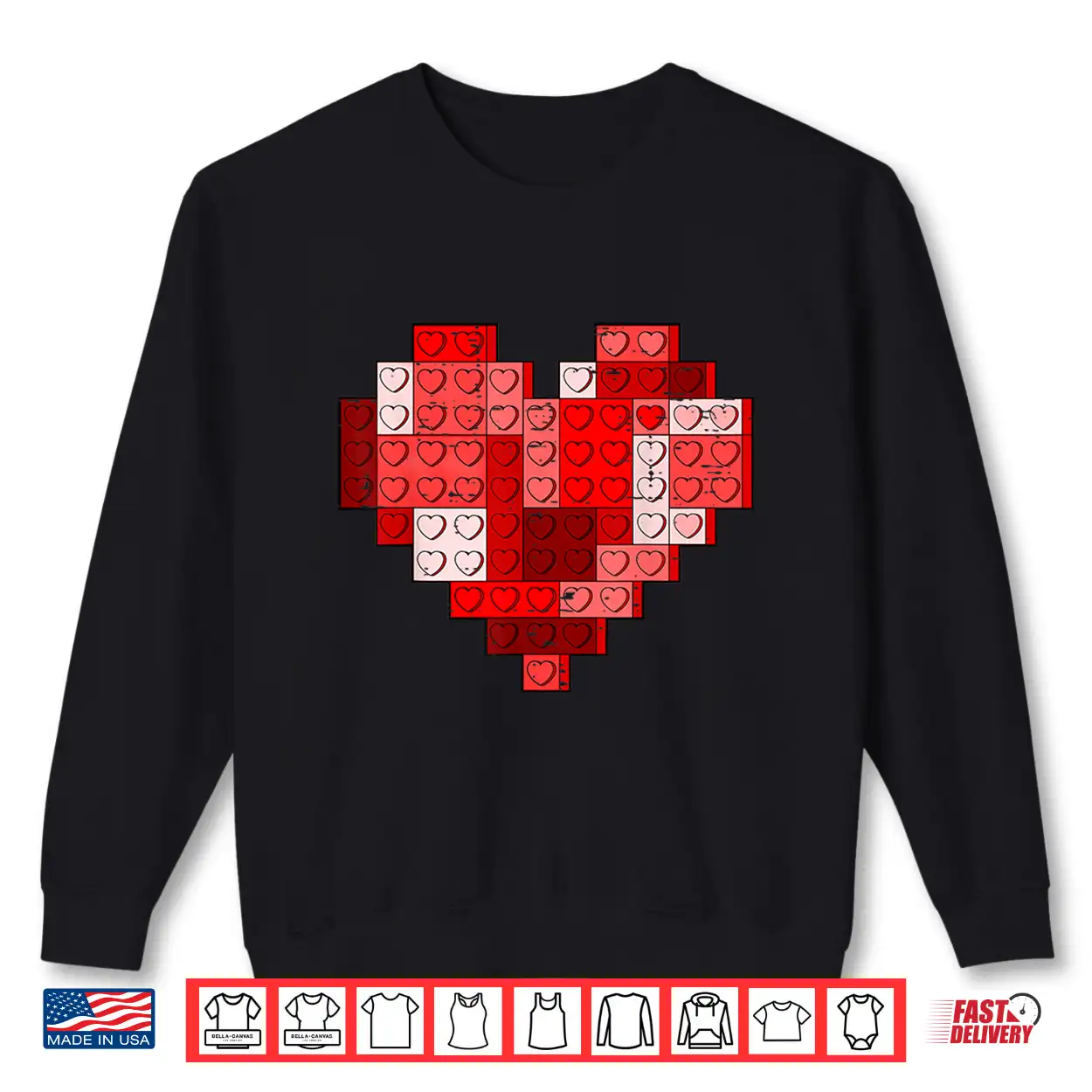 Valentines Day Heart Building Blocks Bricks Boys Kid Toddler Shirt Valentines Day Heart Building Blocks Bricks Boys Kid Toddler Shirt