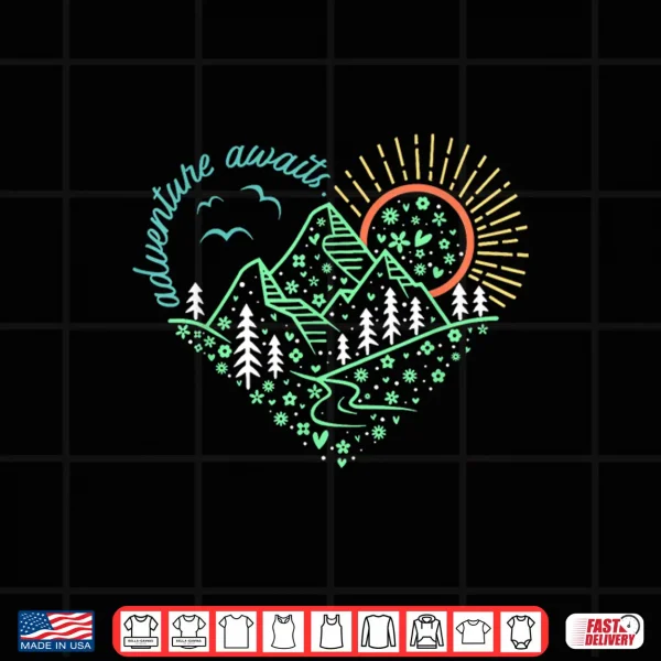 Adventure Awaits Shirt Explore More Nature Hiking Camping Shirt 4 Design Adventure Awaits Shirt Explore More Nature Hiking Camping Shirt