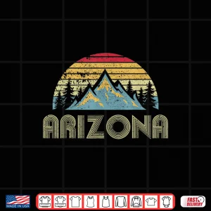 Design Arizona Tee Retro Vintage Mountains Nature Hiking T Shirt