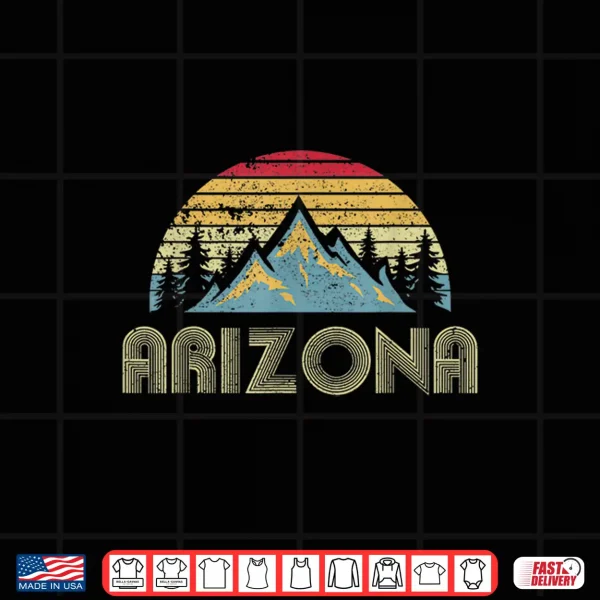 Design Arizona Tee Retro Vintage Mountains Nature Hiking T Shirt