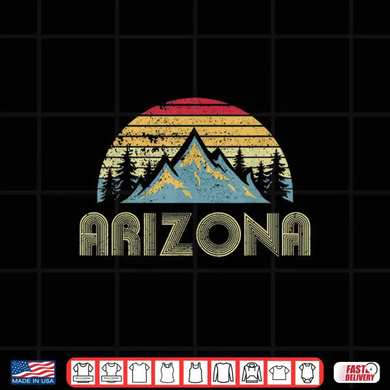 Design Arizona Tee Retro Vintage Mountains Nature Hiking T Shirt