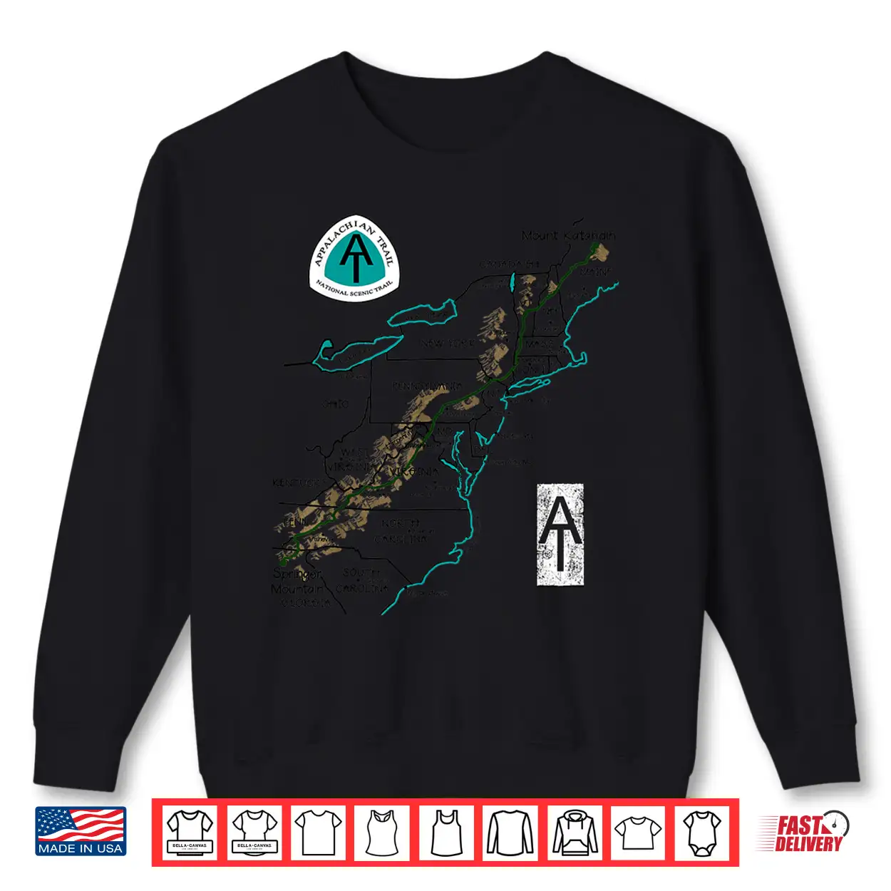 At Logo Appalachian Trail Hiking Map Shirt At Logo Appalachian Trail Hiking Map Shirt
