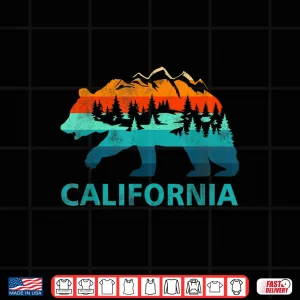 Design California Bear Vintage Retro Nature Hiking Souvenir Shirt