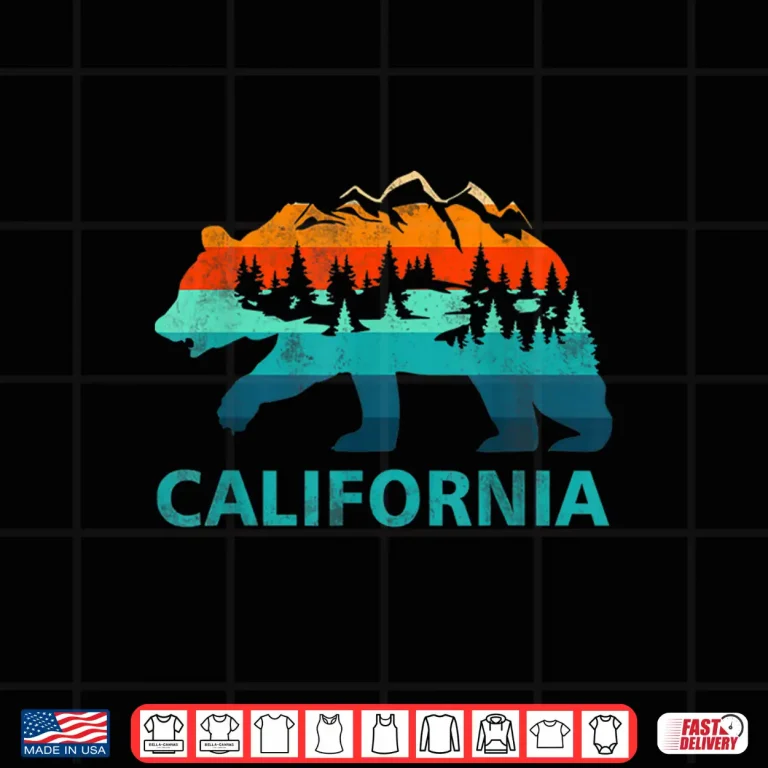 Design California Bear Vintage Retro Nature Hiking Souvenir Shirt
