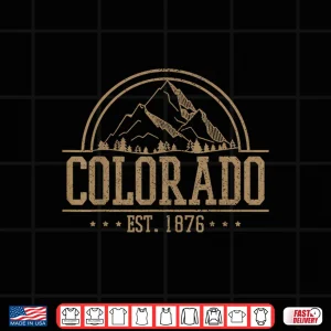 Design Colorado Rocky Mountains Est. 1876 Hiking Outdoor Gift Shirt