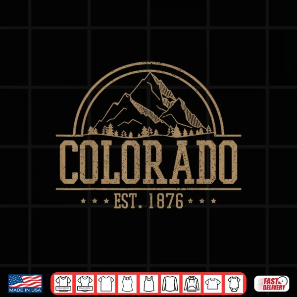Design Colorado Rocky Mountains Est. 1876 Hiking Outdoor Gift Shirt