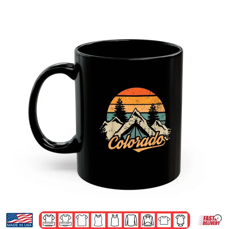 Mug Colorado Tee Retro Vintage Mountains Nature Hiking Camping Shirt