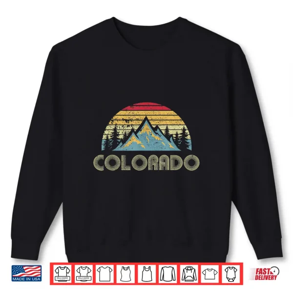 Sweatshirt Colorado Tee Retro Vintage Mountains Nature Hiking T Shirt