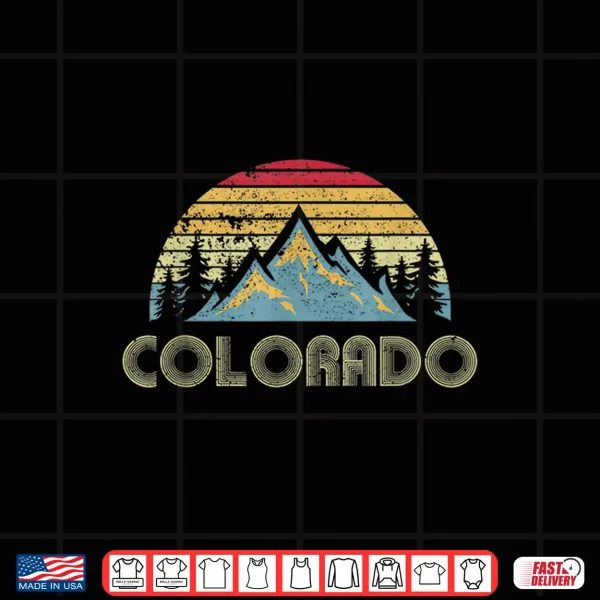 Design Colorado Tee Retro Vintage Mountains Nature Hiking T Shirt