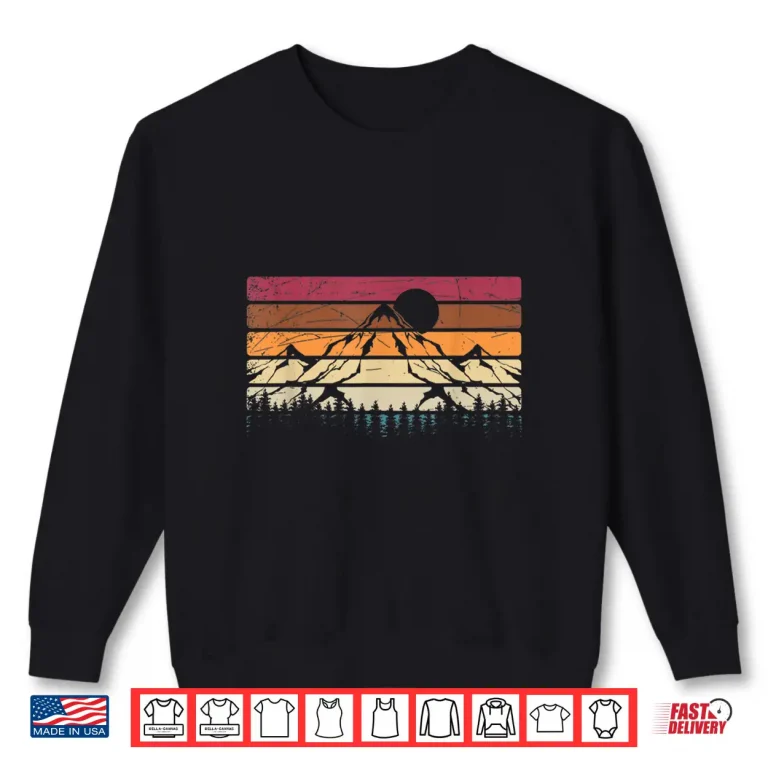 Sweatshirt Forest Mountain Outdoors Nature Wildlife Trees Retro Hiking Shirt