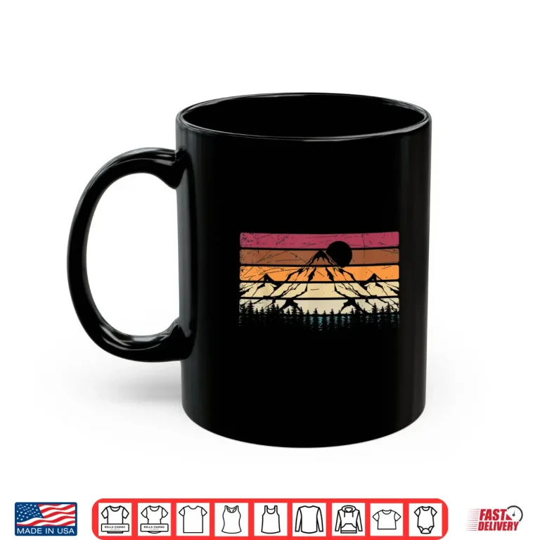 Mug Forest Mountain Outdoors Nature Wildlife Trees Retro Hiking Shirt