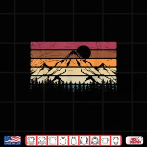 Design Forest Mountain Outdoors Nature Wildlife Trees Retro Hiking Shirt