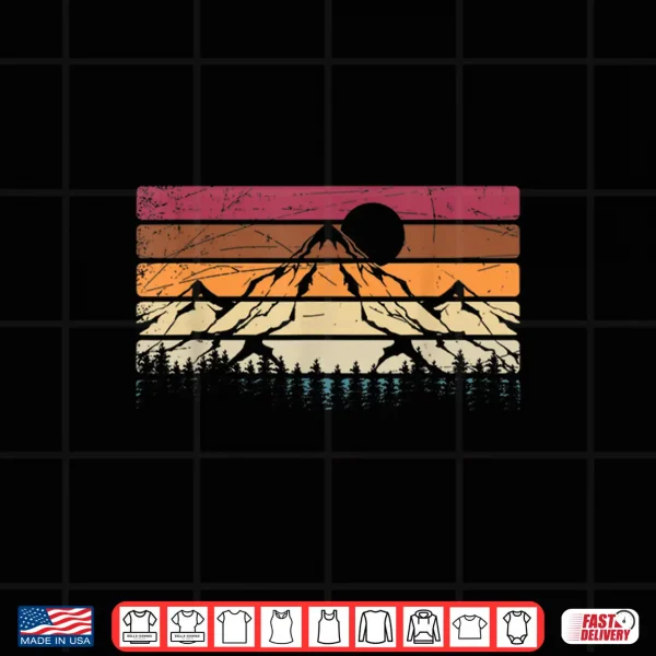 Forest Mountain Outdoors Nature Wildlife Trees Retro Hiking Shirt 4 Design Forest Mountain Outdoors Nature Wildlife Trees Retro Hiking Shirt