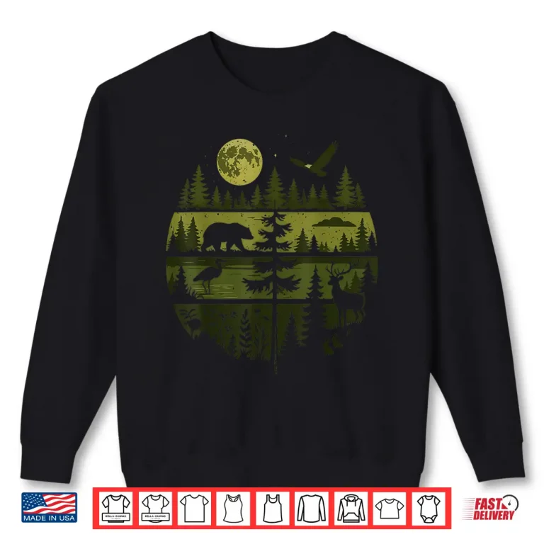 Sweatshirt Forest Retro Nature Wildlife Outdoor Shirt