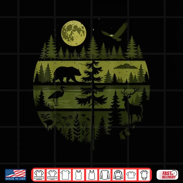 Design Forest Retro Nature Wildlife Outdoor Shirt