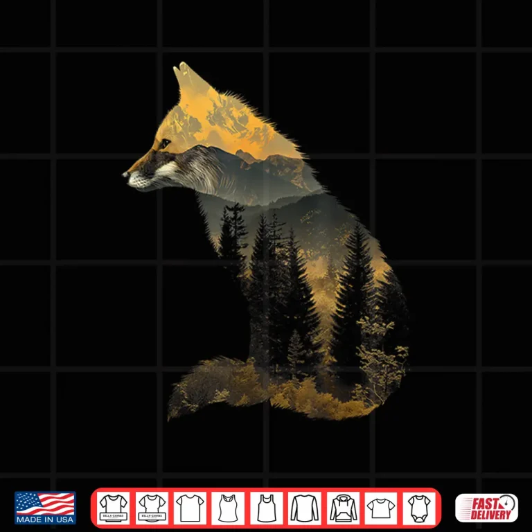 Design Fox Forest Nature Lover Mountains Hiking Camping Bushcraft Shirt