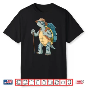 Funny Turtle Hiking Graphic Camping Lover Adventure Hiking Shirt