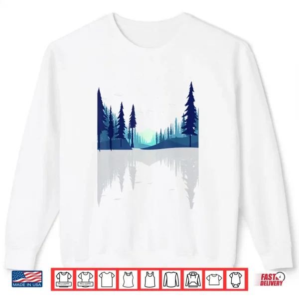 Sweatshirt Moonlight Mountains Nature Trees Wildlife Forest Hiking Shirt
