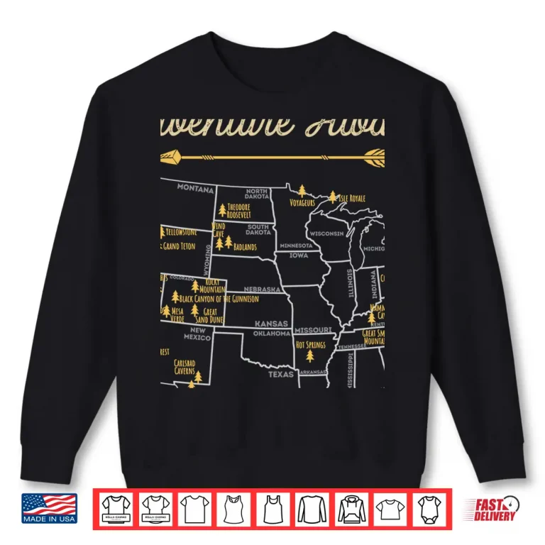 Sweatshirt National Parks Hoodie Map Camping Tshirt Women Men Hiking