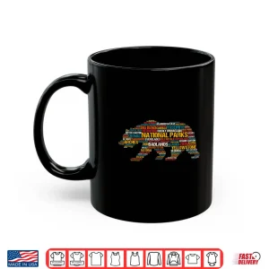 Mug National Parks Usa List Word Cloud Bear Camping Hiking Shirt