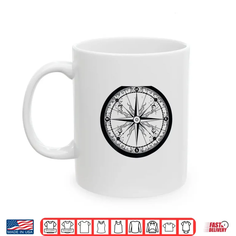 Mug On Back Beautiful Compass Sailing Hiking Travel Adventure Shirt