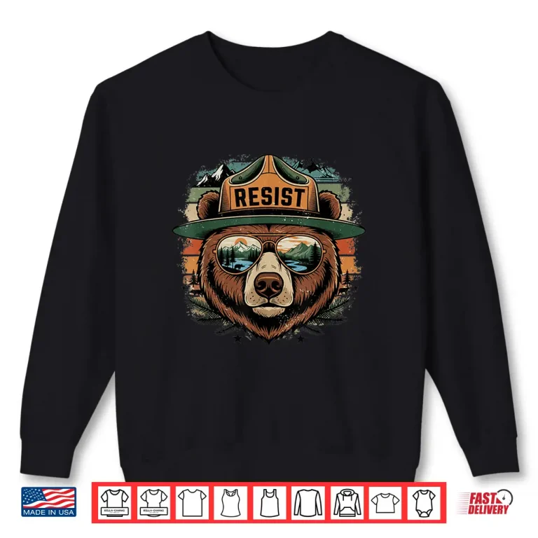 Sweatshirt Resist Save National Parks Protect Hiking Camping Shirt